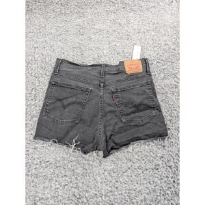 Levi's Shorts Women 30 Gray High Rise Normcore Distressed Bikercore Raw Hem